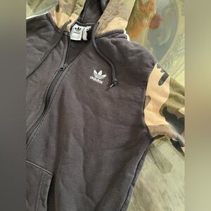 Adidas Charcoal and Camouflage Hoodie